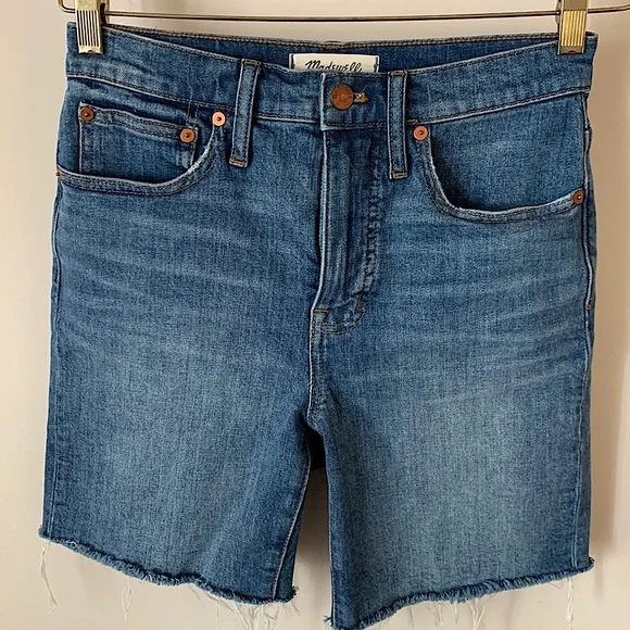 Madewell High Rise Mid Length Denim Shorts in Erwin Wash size 25 - Picture 1 of 11